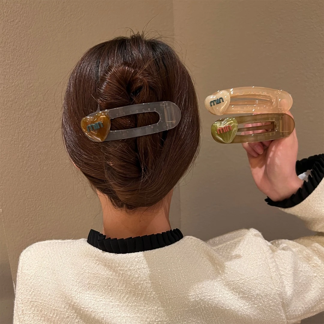 头饰简约鸭嘴夹ins时尚复古糖果色一字夹8145