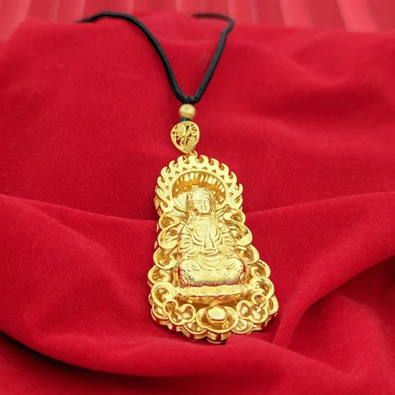 精美金色时尚镂空【火焰观音吊坠】霸气大气观世音菩萨