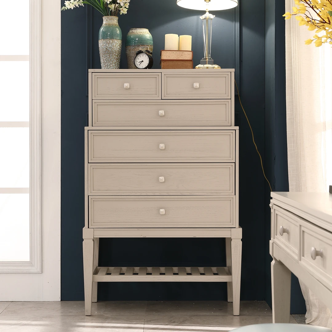 美式轻奢全实木斗柜现代简约客厅家用三层五斗柜落地式抽屉置物柜