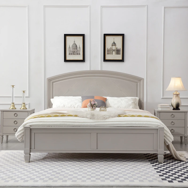 全实木卧室简约1.8米主卧双人床白蜡木小户型高箱储物床高颜值