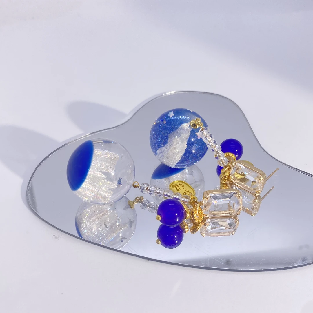 YI CHUN GE GE 铜合金耳饰 义纯格格原创高级感气质温柔大气耳饰