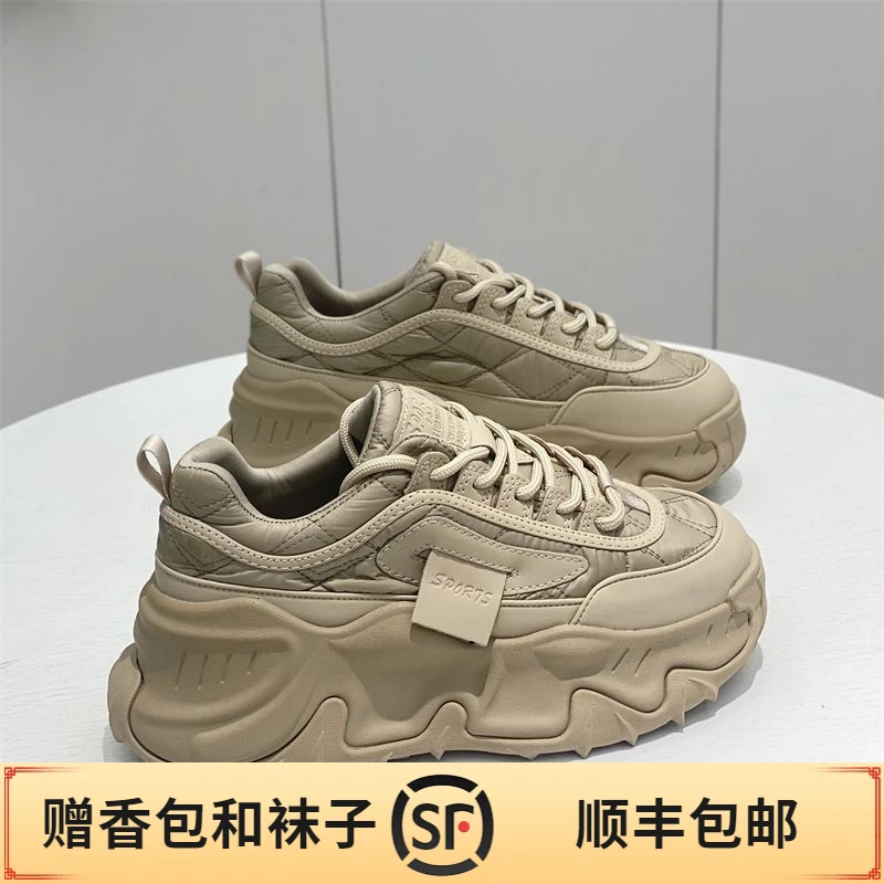 四季休闲潮牌厚底老爹鞋2023秋冬新款时尚休闲鞋百搭厚底松糕潮流