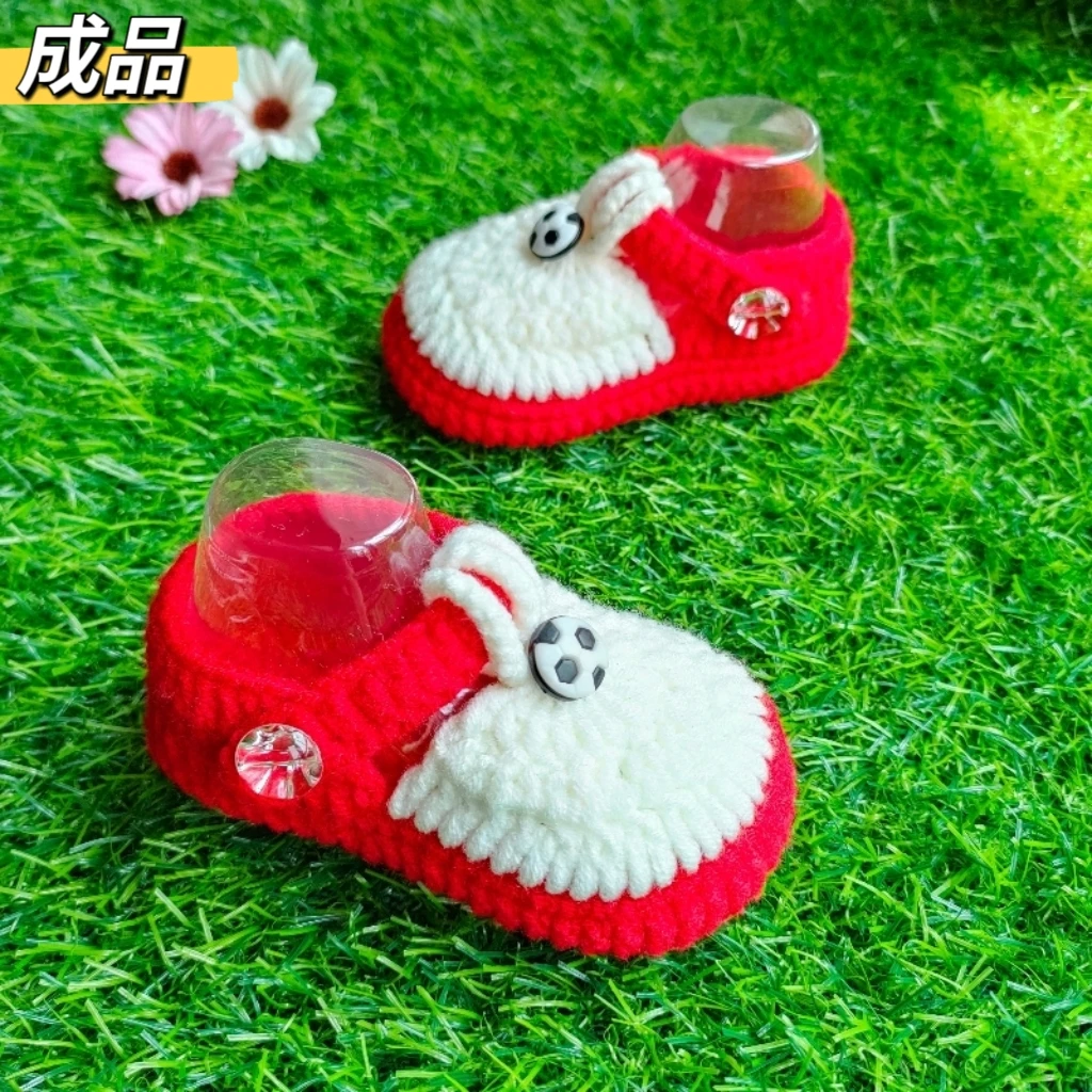 春夏婴儿鞋 手工钩编新生幼儿百天男女宝宝软底毛线鞋子0-1岁成品