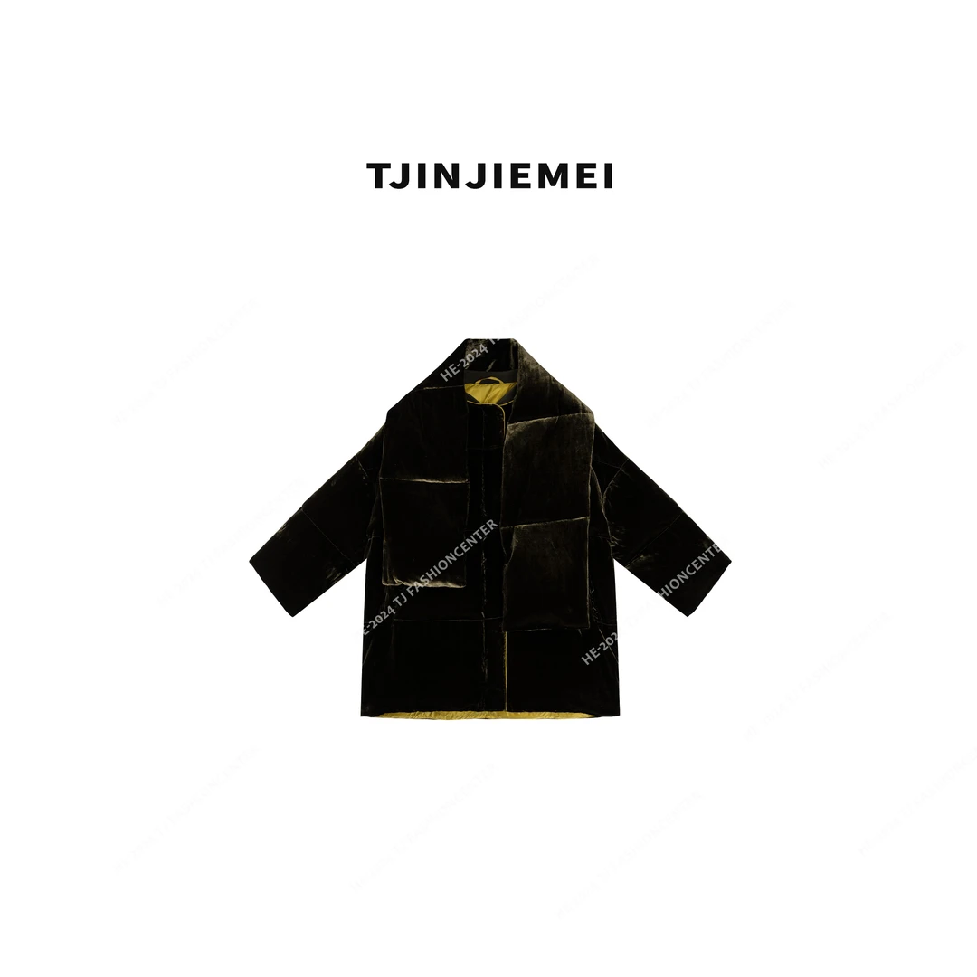 T井姐妹【独特】设计感纯精致真丝鹅羽绒服YRF2411-TJ0082