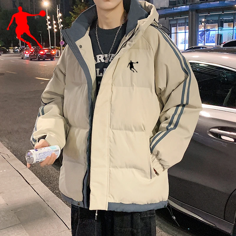 乔丹青年运动棉服男女外套冬季加厚棉衣休闲面包服长款羽绒服棉袄
