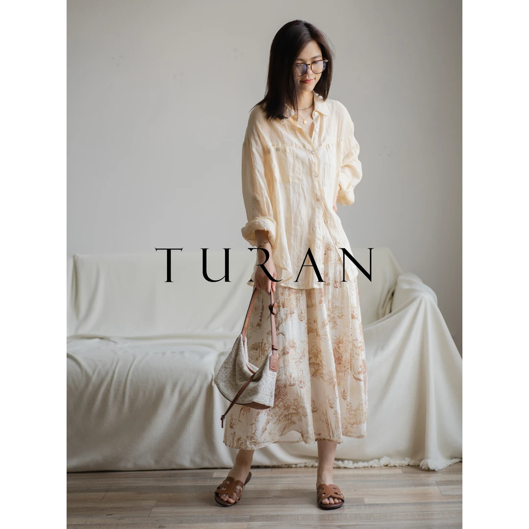 青岚天丝提花二分之一松紧腰半裙气质显瘦高级感时尚百搭TRTG0647