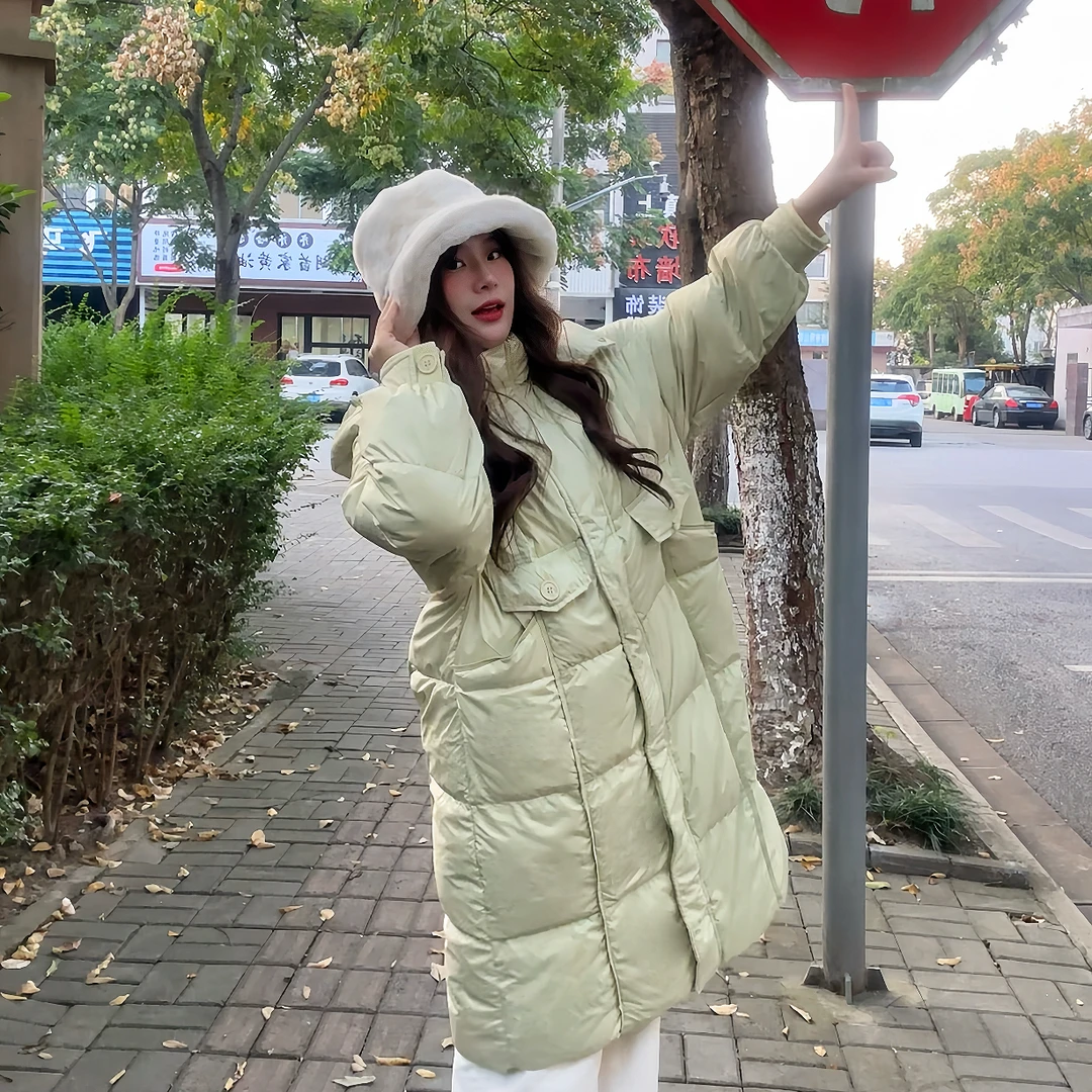 2025年爆款新款云朵泡芙韩系长款白鸭绒羽绒服时尚小众设计师保暖