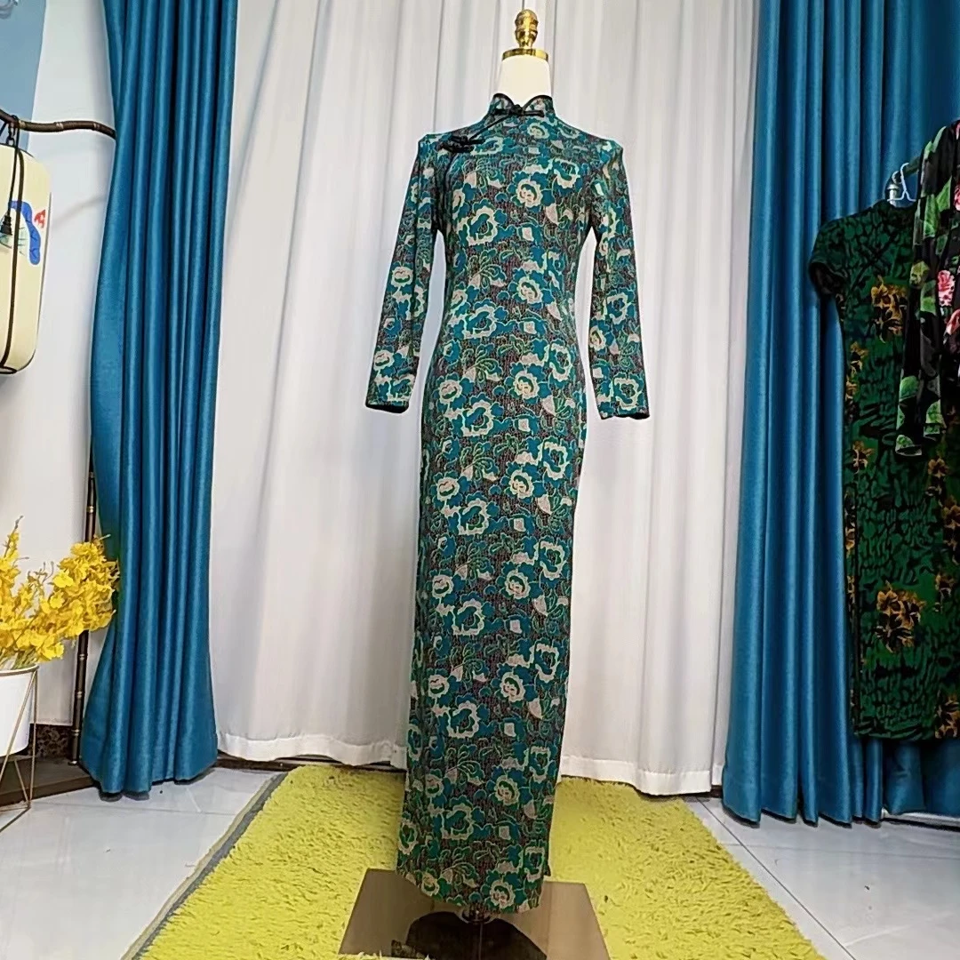 年轻款淑女范气质高级感长袖妈妈装日常旗袍2024年秋季新款中国风