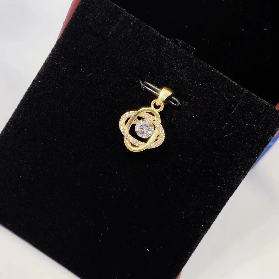 吊坠足银合成锆石 足银990 【灵动黄色四叶草】经典不过时单吊坠