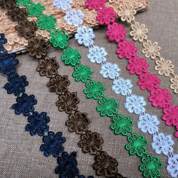 彩色花朵水溶刺绣花边辅料服装发饰布艺压边花边创意配饰宽2.5cm