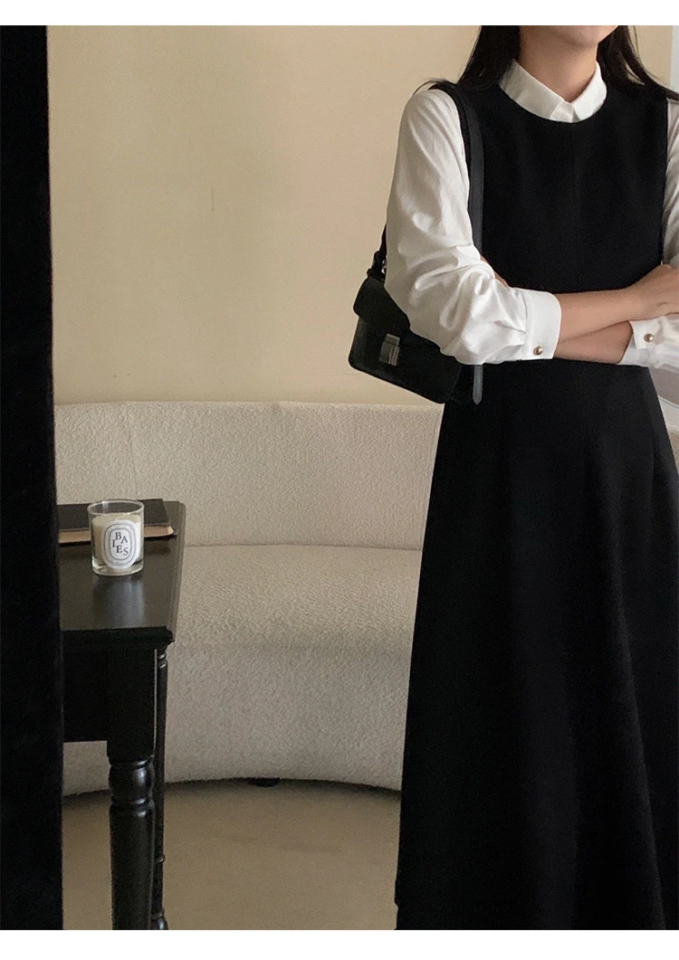 1628【傅大仙定制】博主自留款显瘦干净背心裙韩版