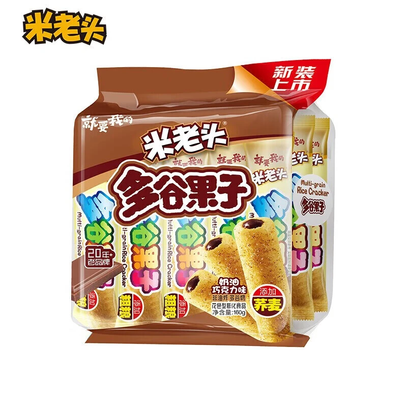 米老头多谷果子草莓味160g代餐零食美味小吃严选优质工艺香脆膨化