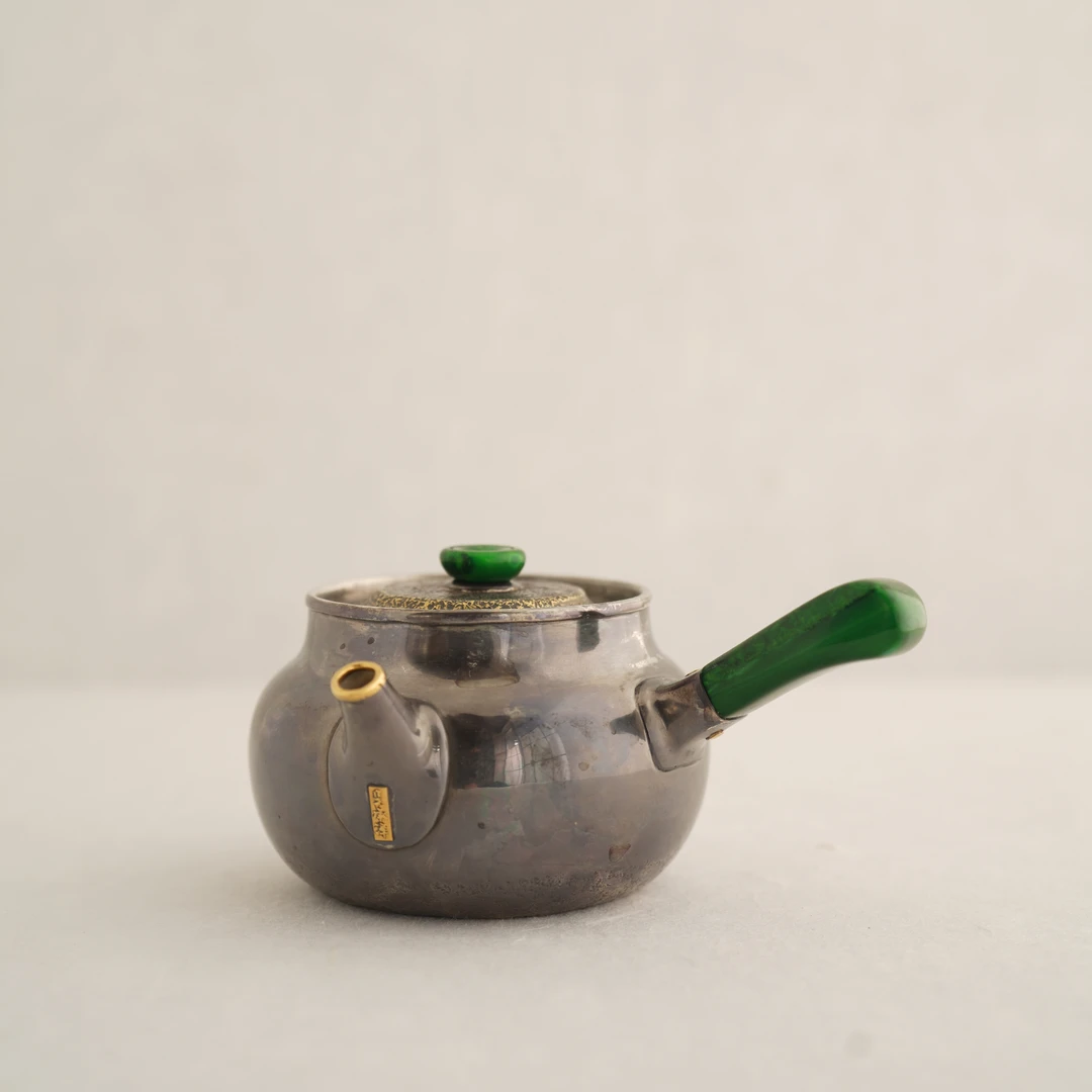 【舒砚北記】此居吴承泽「煮雪」绿牙把包金金款高定侧把煮水壶160cc