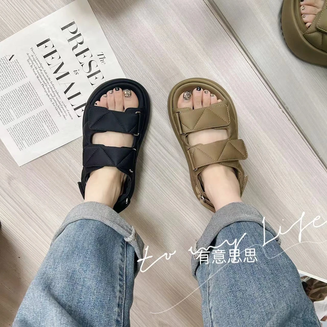 —大牛‘凉鞋厚底鞋女士百搭夏季时尚外穿防滑凉拖鞋