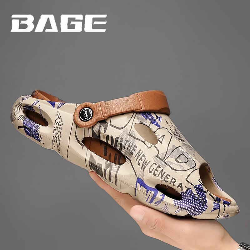 八哥男夏季新款外穿网红拖鞋踩屎感防滑海边沙滩休闲运动凉拖厚底