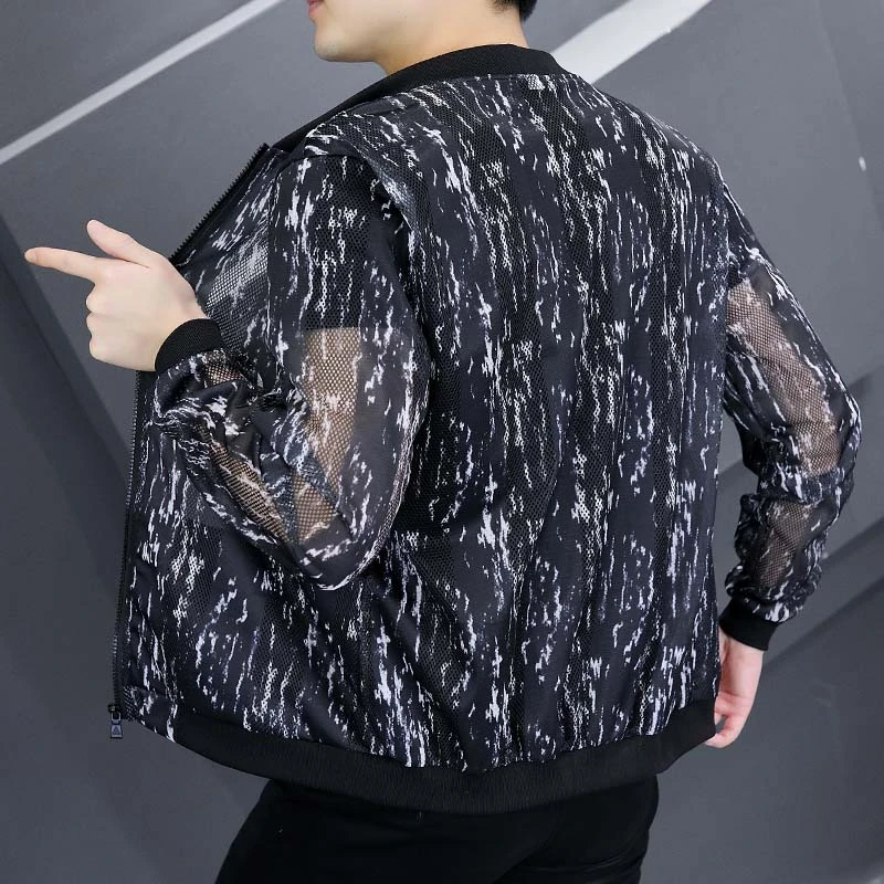 夏季超薄防晒服男士大码潮流印花防紫外线外套青年户外运动防晒衣