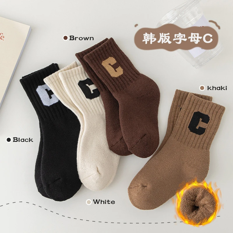 冬季加厚儿童袜子中筒韩版女童袜子婴幼儿1-16岁学生袜ins学院风