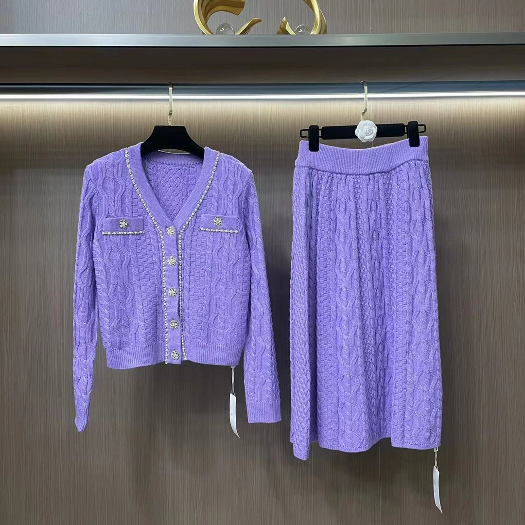 5961-5962质轻奢时尚百搭休闲设计师针织套装