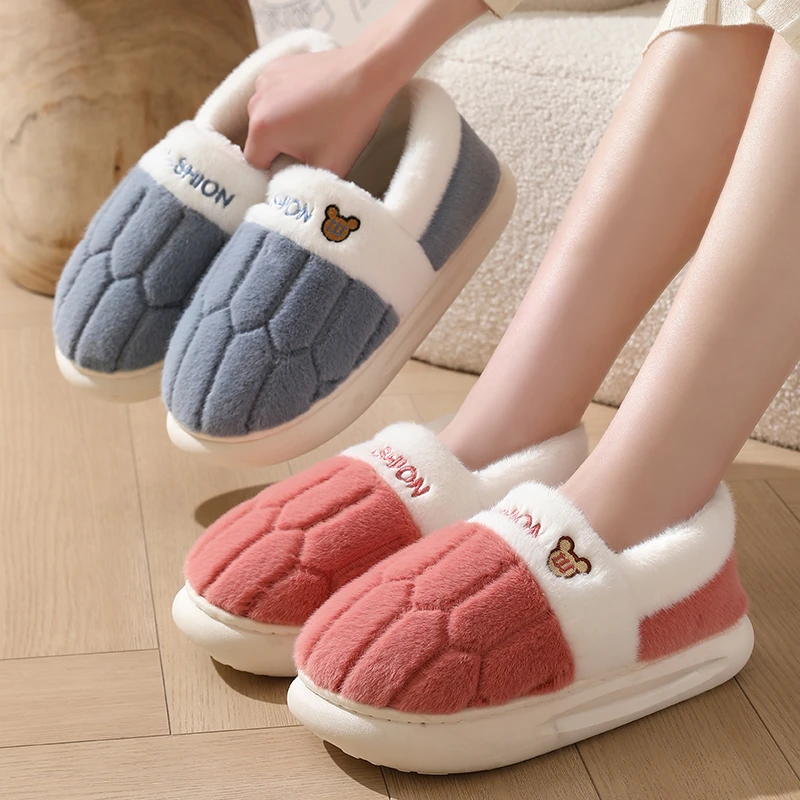 势比登厚底外穿棉拖鞋女冬季室内家居厚底防滑踩屎感包跟棉拖鞋男