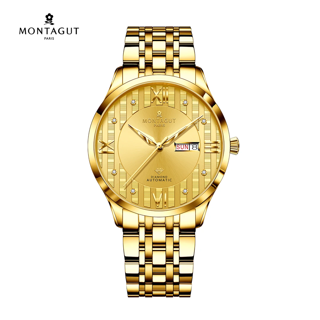 【法国梦特娇】法国梦特娇八星报喜24K 含金真钻全自动机械男表29