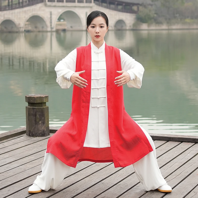 （男女同款）长马甲中长款古风太极服男女春夏季中国风太极拳练功服