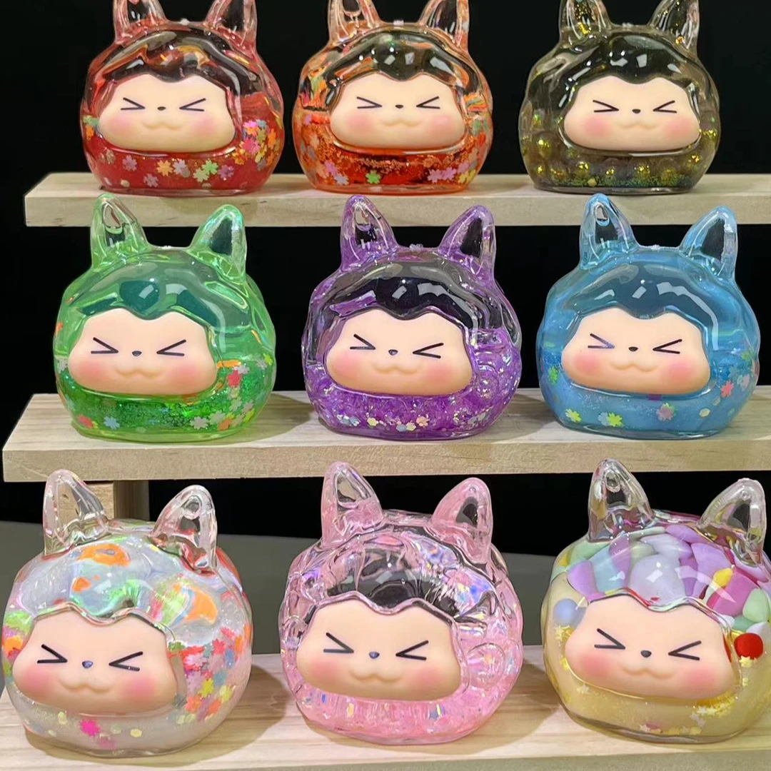 （直播拆）流沙萌萌兔萌萌猫招米猫创意摆件diy装饰品混拆