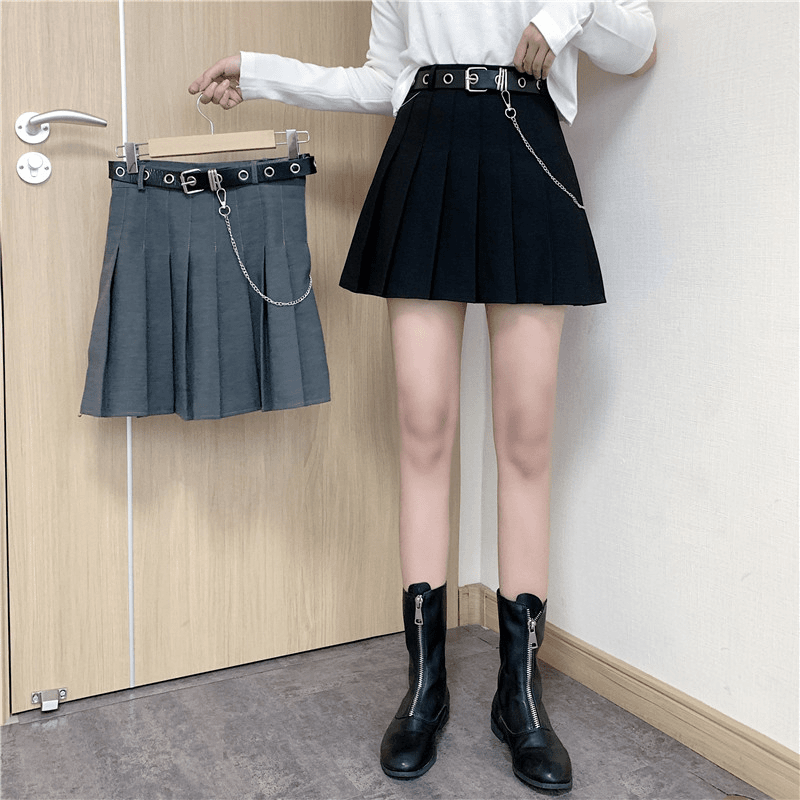 西装百褶半身裙女秋季2023新款小个子高腰a字显瘦学院风百搭短裙