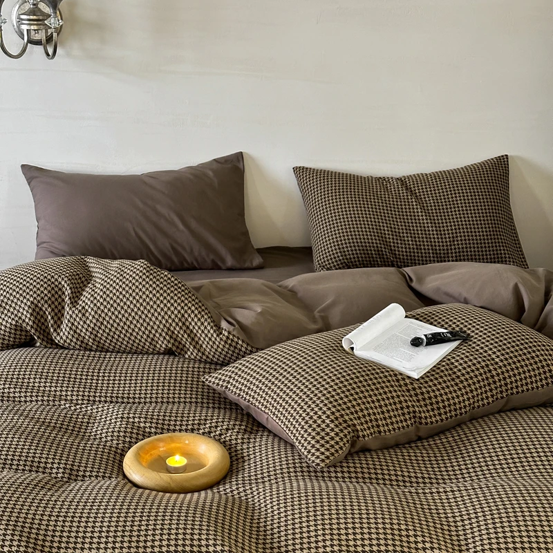 【怀纱-千鸟】设计师款中古风全棉全棉双层纱色织提花四件套