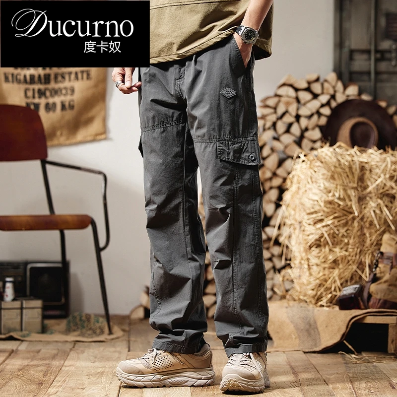 高端秋季男士休闲裤登山户外美式伞兵裤男宽松冲锋裤机能工装裤子