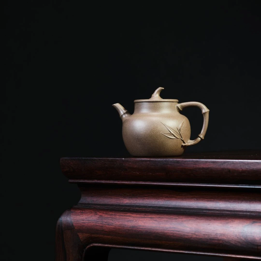 董俊峰《竹韵》青段牛盖老壶四方壶紫砂壶茶具泥壶泡茶壶青段泥圆壶