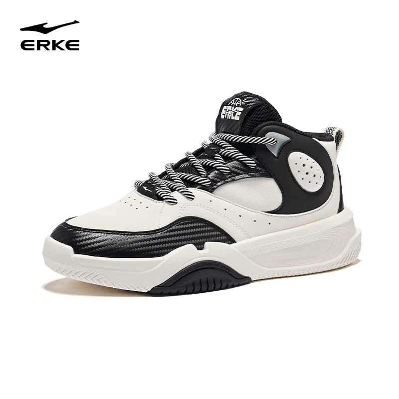 鸿星尔克擎天2时尚舒适高帮休闲潮流潮鞋软底百搭板鞋51124401223