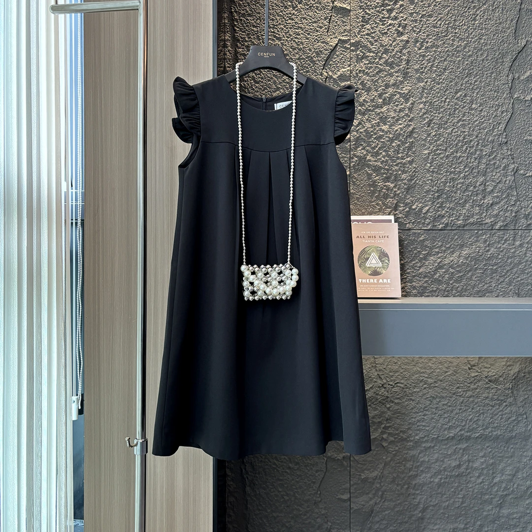 【CENFUN】215*BZ气质时尚高级黑色无袖轻奢连衣裙E001167