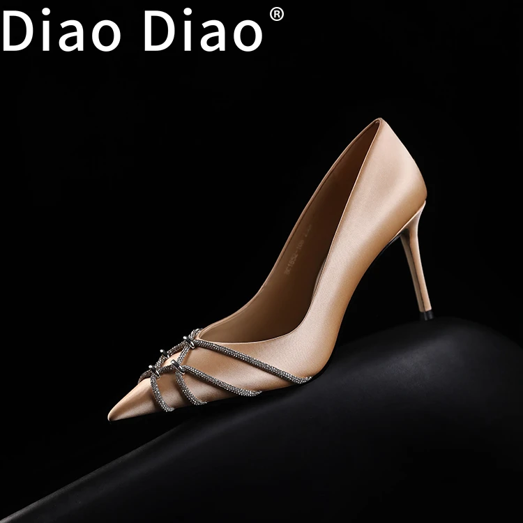 【繁星若梦】2024年满钻编织优雅通勤浅口细跟高跟百搭单鞋轻奢