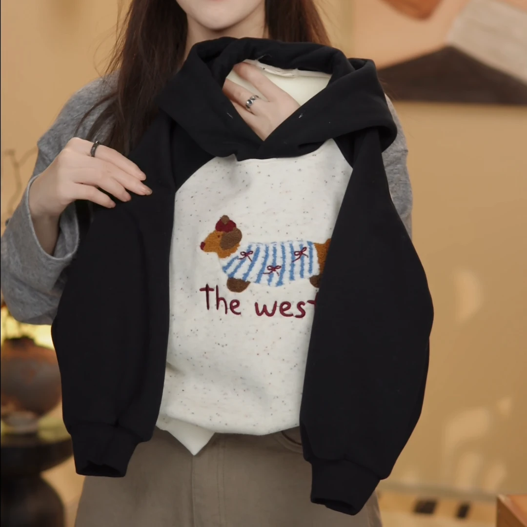 男童加绒加厚冬装卫衣24新款秋冬款大中童夹棉加厚上衣冬季男孩潮