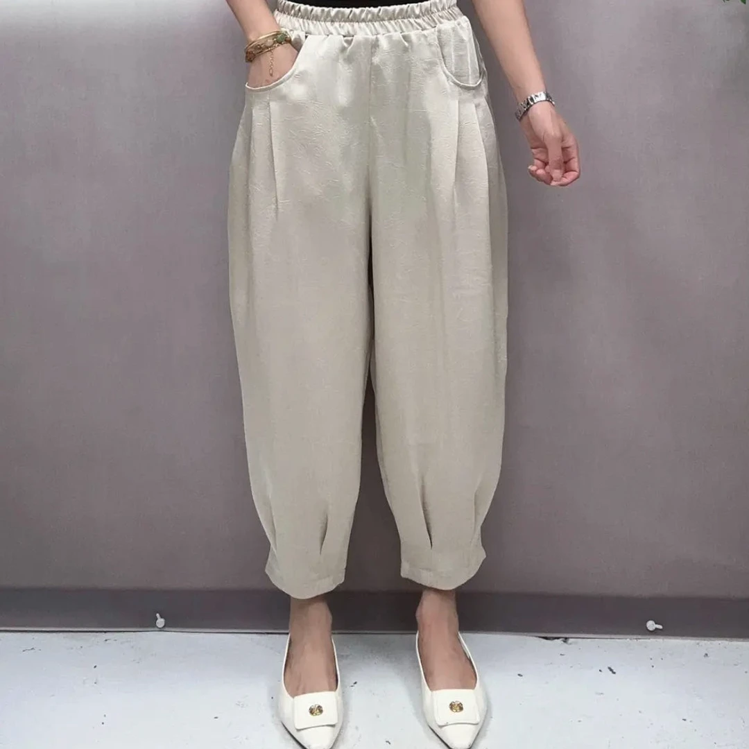 2024夏季醋酸缎时尚百搭休闲九分裤