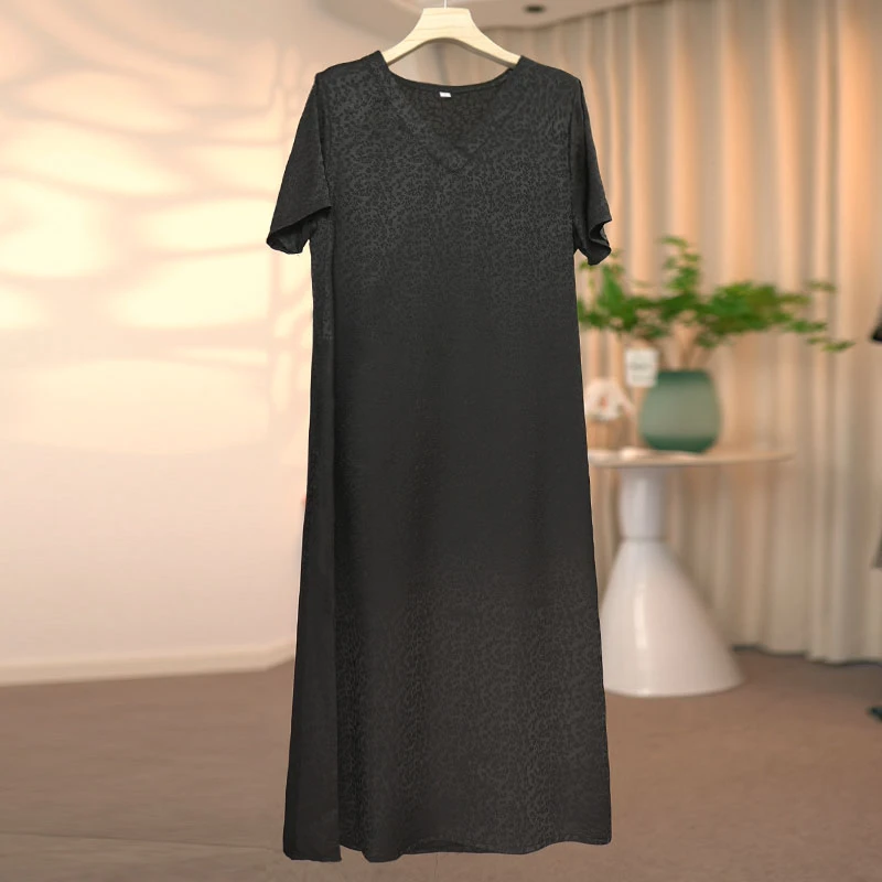 2024小花中长款宽松连衣裙女装连衣裙裙子气质长裙时尚休闲夏季