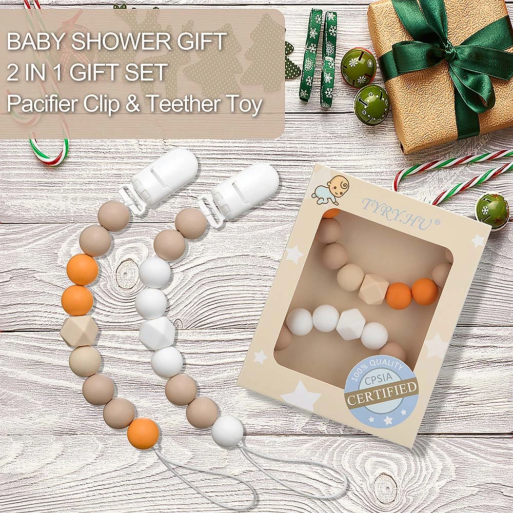 TYRY.HU婴儿奶嘴链安抚牙胶磨牙长牙奶嘴防掉链奶嘴链硅胶