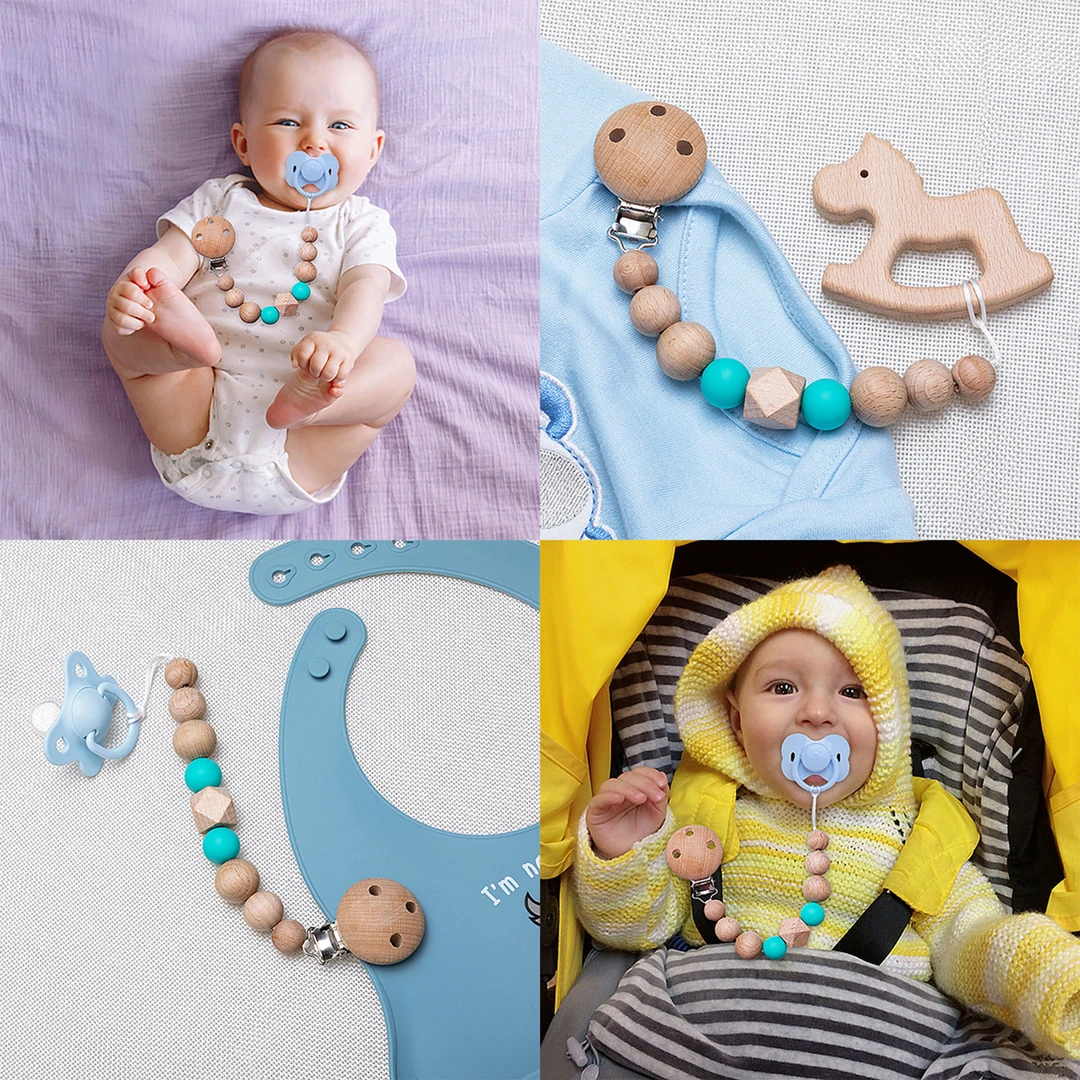 婴儿防掉链奶嘴链婴儿安抚奶嘴奶嘴链硅胶安抚奶嘴链牙胶