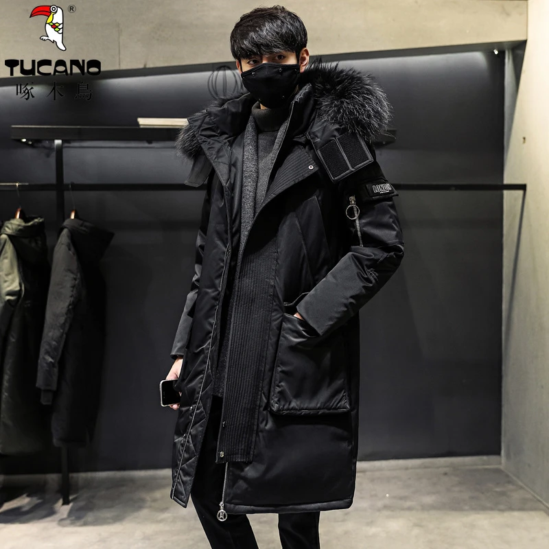 啄木鳥正品冬棉衣新款潮流外套加厚保暖御寒上衣过膝长款棉服男款