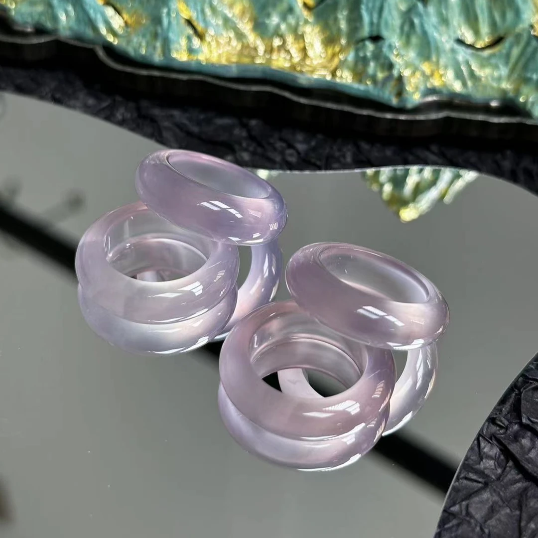 天然玛瑙戒圈-原矿葡萄紫