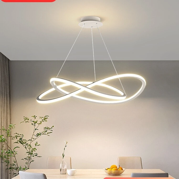 餐厅吊灯简约现代家用卧室灯具网红餐桌饭厅吧台圆环形极简led灯