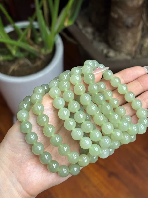 0450和田玉晴水手串约10mm葡萄肉多样性发其一