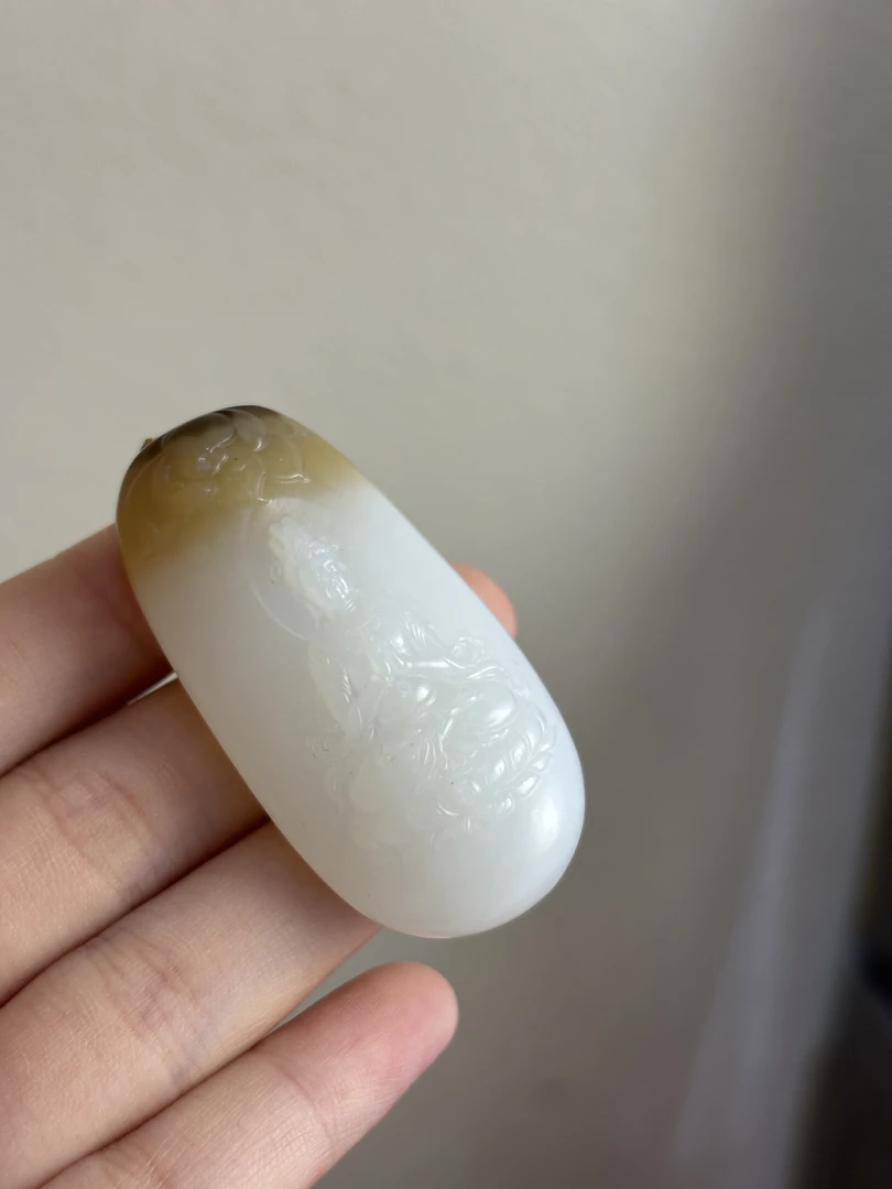 3145 和田玉羊脂玉观音吊坠