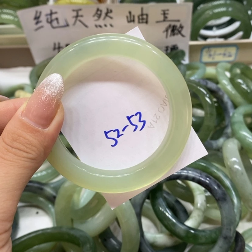【闪购商品】蛇纹石玉手镯未镶嵌愤***面124