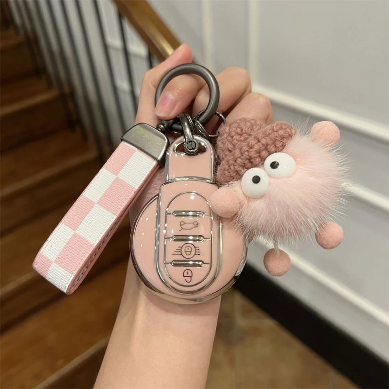 适用宝马mini车钥匙套countryman壳cooper扣one迷你卡通可爱女
