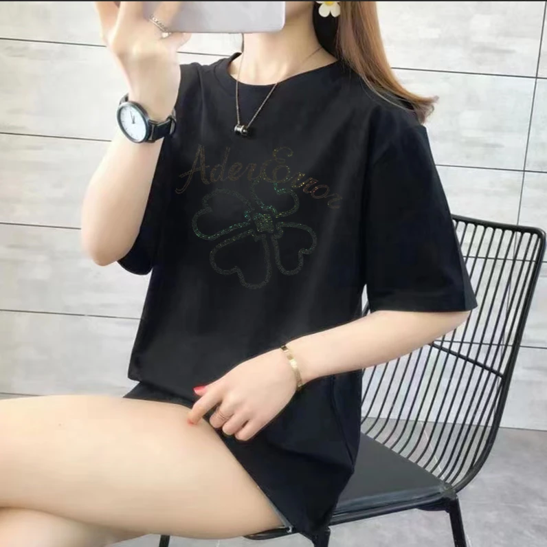 【C魅甄选】亮片宽松春季insT恤时尚夏季商品橱窗韩版女装女上衣T恤