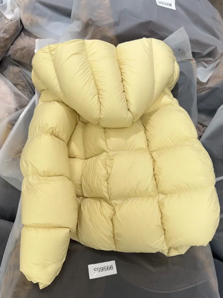 加厚奶黄色棉衣棉服女2024新款时尚冬季小个子连帽保暖宽松面包服