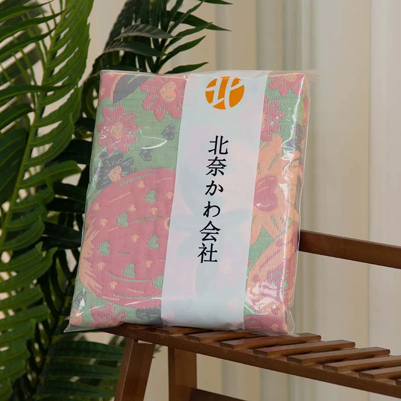 【北奈かわ会社】52*78cm多层棉纱布枕巾 草莓花心
