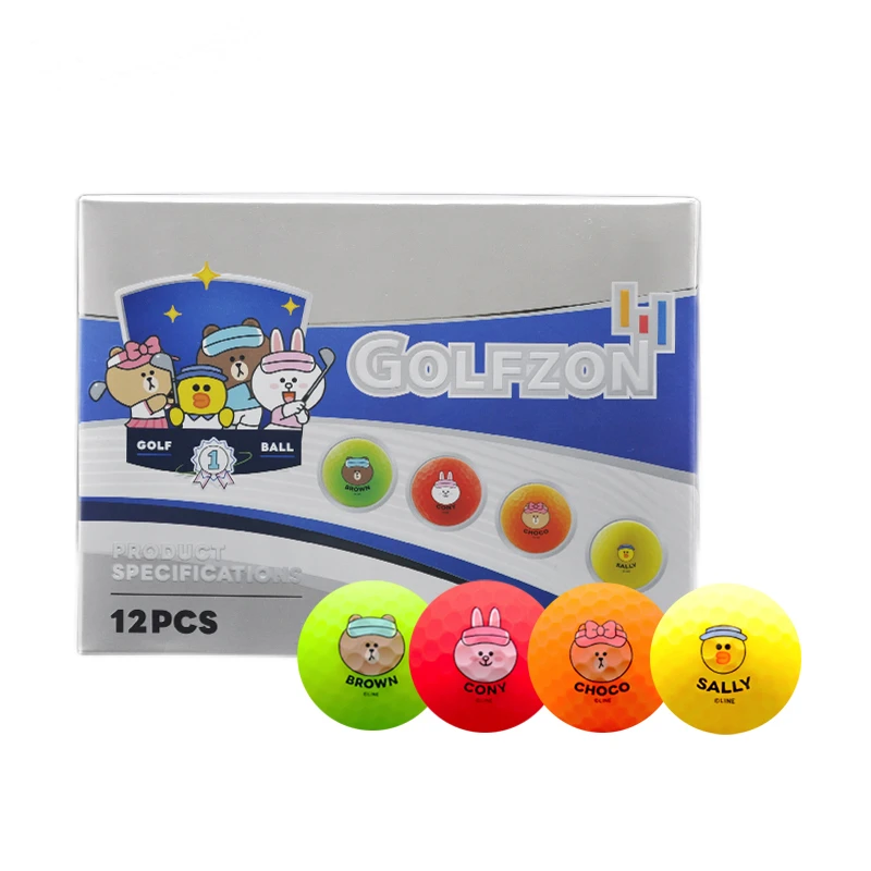 GOLFZON高尔夫球 LINE FRIENDS联名三层比赛用球彩色稳定