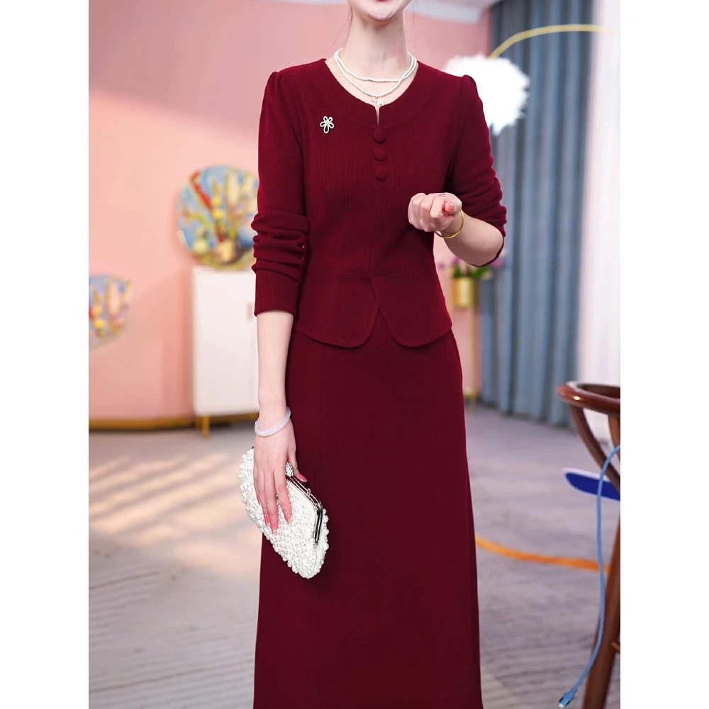 连衣裙2025新款女春秋十月结婚长辈喜婆婆婚宴装妈妈礼服高贵洋气